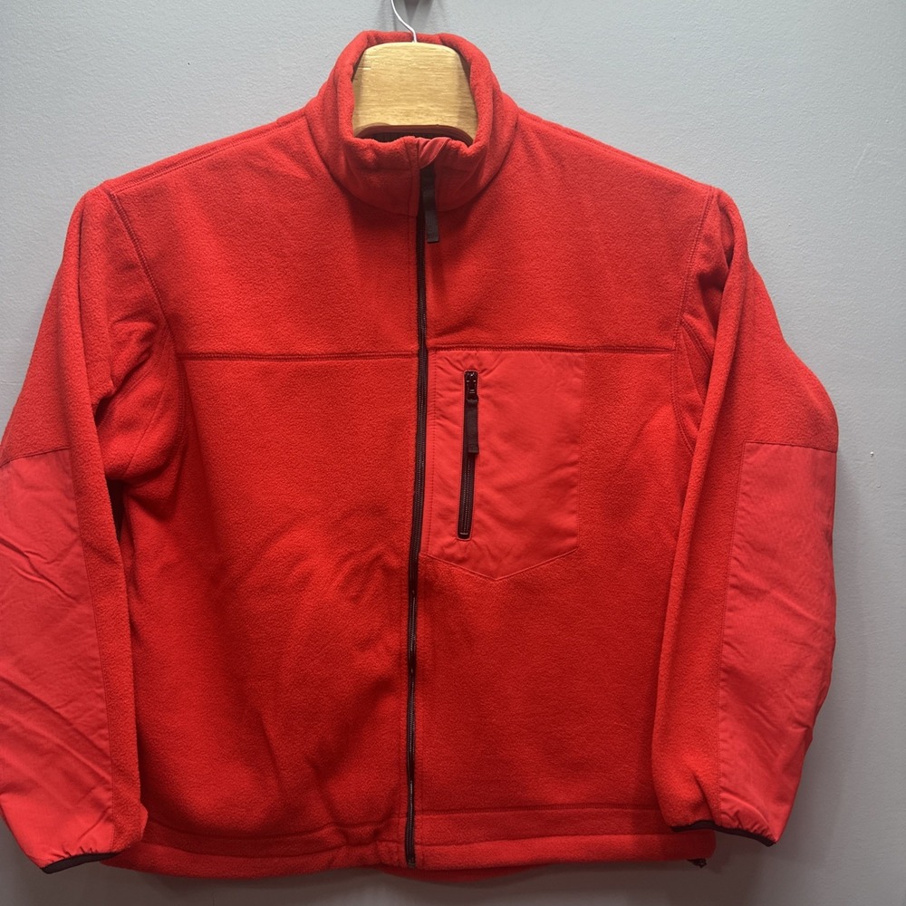 Duluth Trading Co Fleece Jacket Mens L Bright Red Full Zip New in Bag